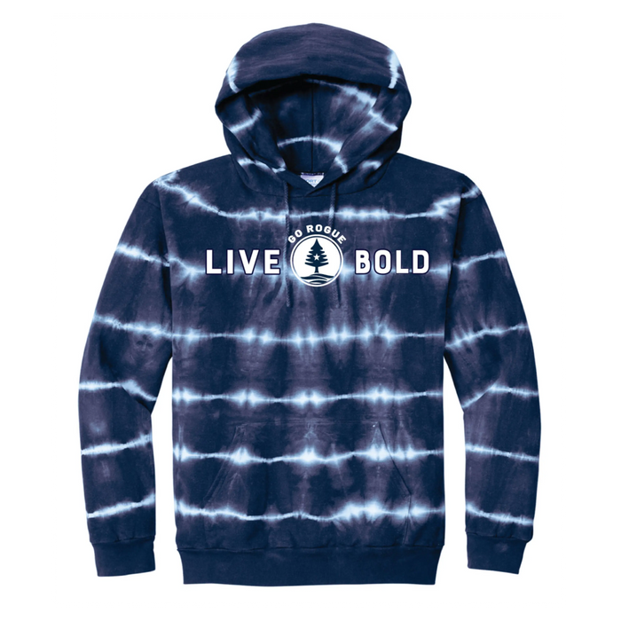 Live Bold Tie Dye Hoodie SHOP ROGUE WEAR hoodie 3XL-Navy