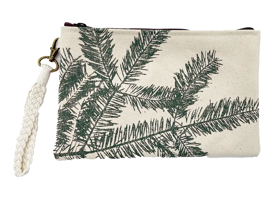Tree Farm Spruce Zipper Pouch Wristlet ROGUE LIFE MAINE FOREST-GREEN