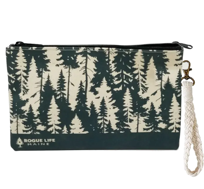 Breathe the Trees Zipper Pouch Wristlet ROGUE LIFE MAINE Size-LG