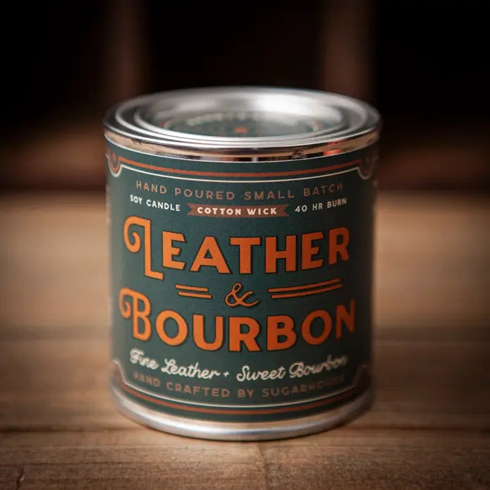 Leather and Bourbon 8oz Paint Can Candle ROGUE LIFE MAINE