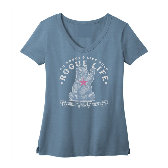 Vintage Bear V-Neck T-Shirt SHOP ROGUE WEAR T-shirt XL-Denim-Blue