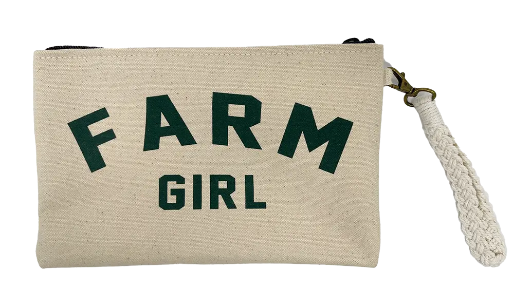 Farm Girl Canvas/Forest Zipper Pouch Wristlet ROGUE LIFE MAINE