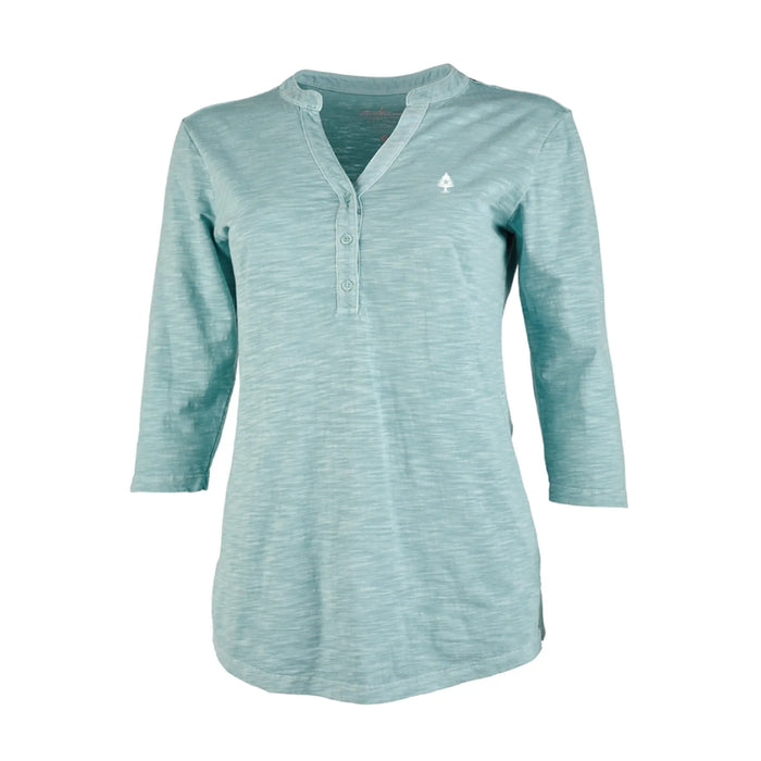 Women's Slub Knit Henley ROGUE LIFE MAINE Clearance 2XL-Bay-Green