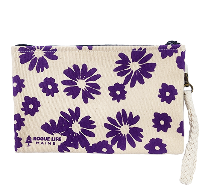 All Over Floral Zipper Pouch Wristlet