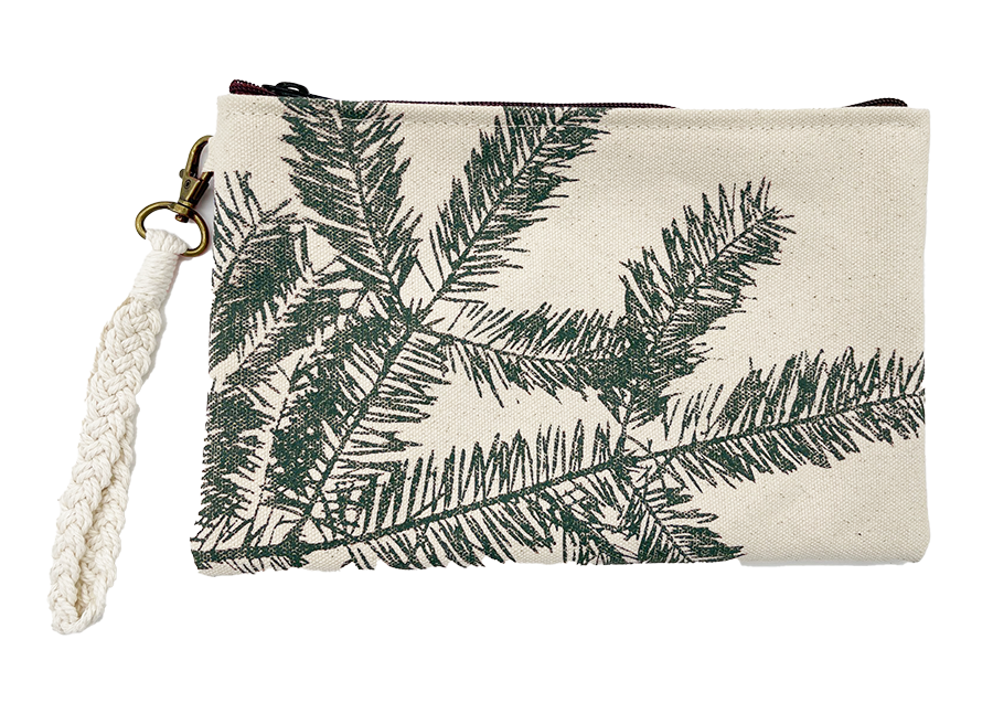 Tree Farm Spruce Zipper Pouch Wristlet