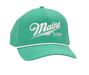 Performance 5-Panel Cap with visor cord in mint color and MAINE LiFE Embroidered lettering