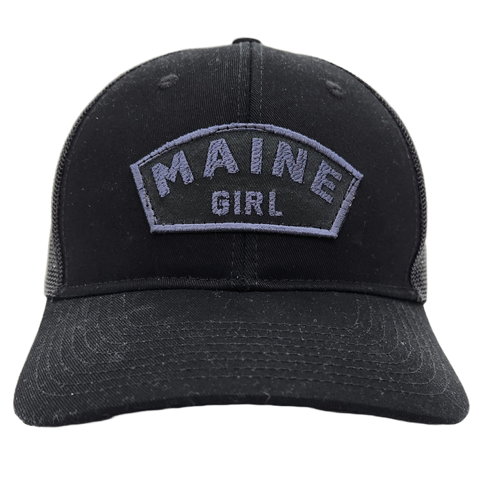 Maine Girl Black Patch Trucker Hat