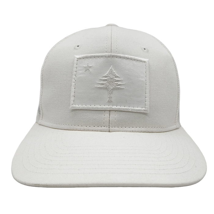 ME Flag All White Trucker Hat