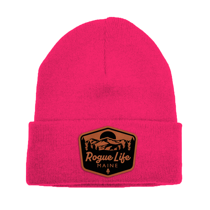 Rogue Life Mountains Leather Patch Fleece-Lined Knit Beanie