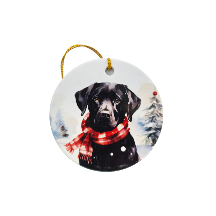 Winter Black Lab Ornament