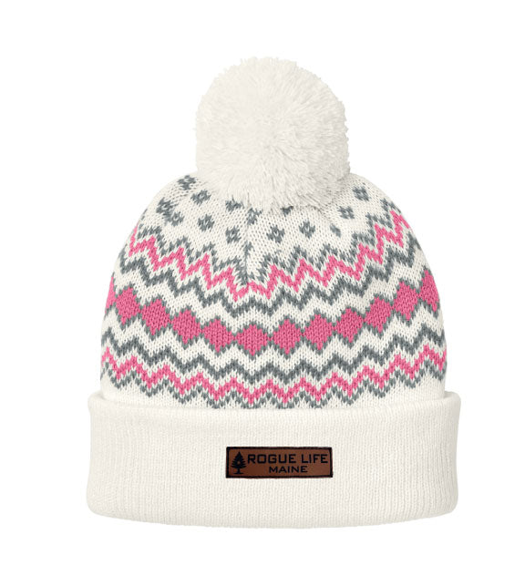Rogue Life Maine Alpine Pom Beanie Rogue Life Maine Beanies Marshmallow Pink