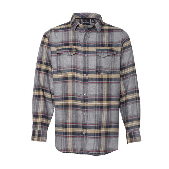 Men's Plaid Flannel Shirt Lt Grey