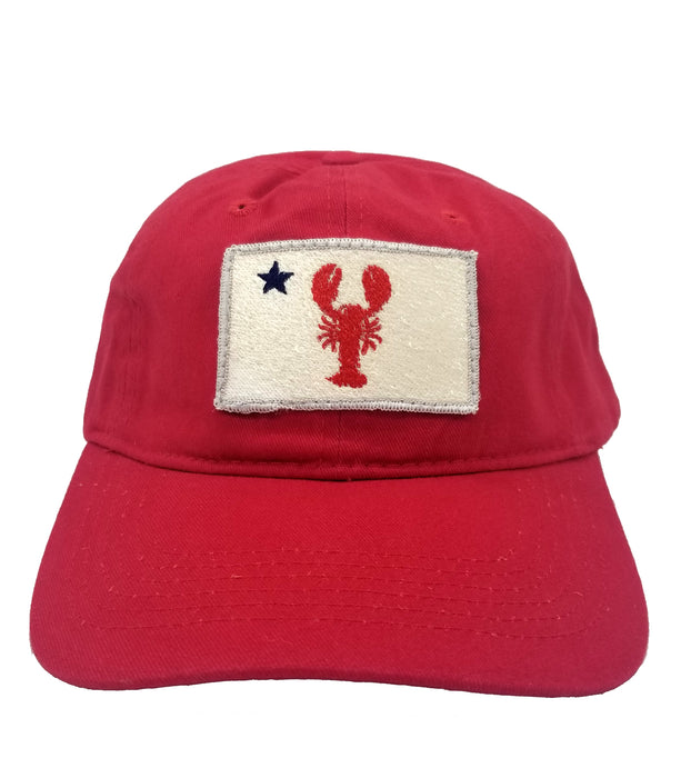 Maine Flag Lobster Brushed Twill Hat-Red