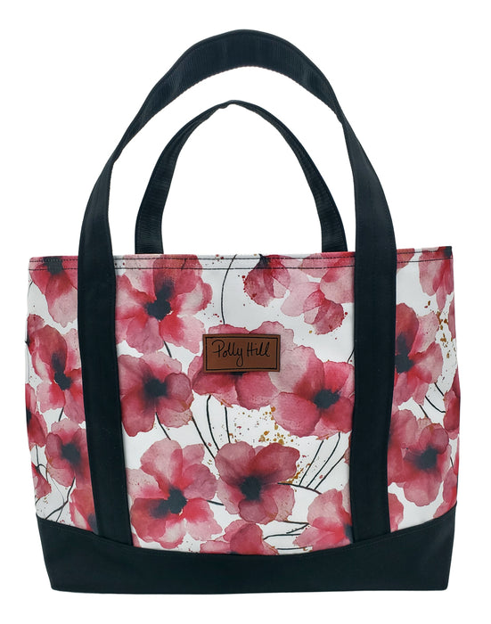 Featured Artist Polly Hill "PINK POPPIES" Large Tote Bag